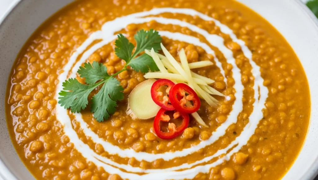 Recette végétarienne Thermomix : curry de lentilles corail au lait de coco.