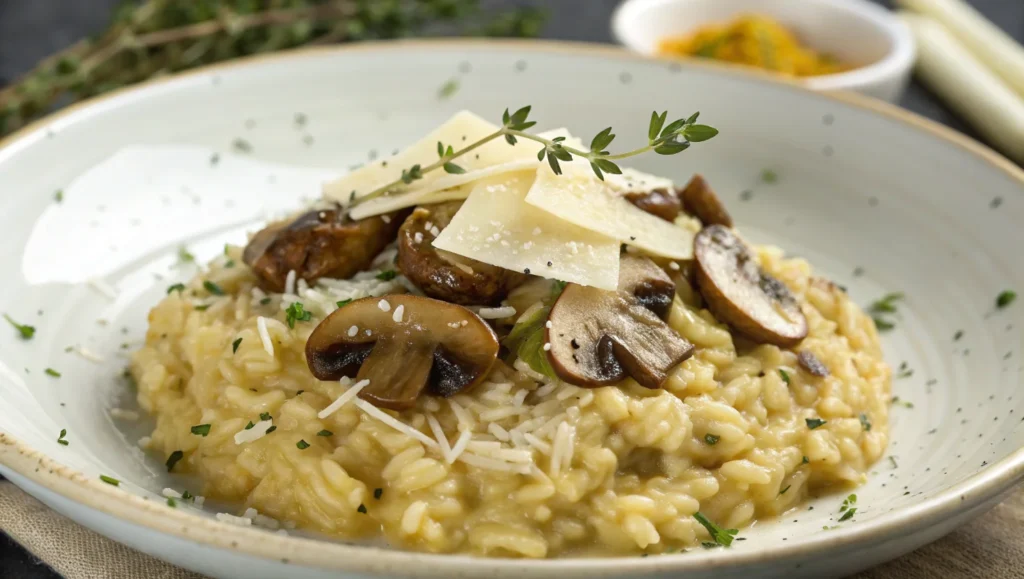 Risotto crémeux au Thermomix avec champignons et parmesan