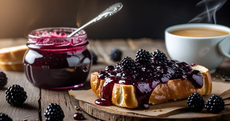 Confiture de mûres maison au Thermomix sur une tartine gourmande.