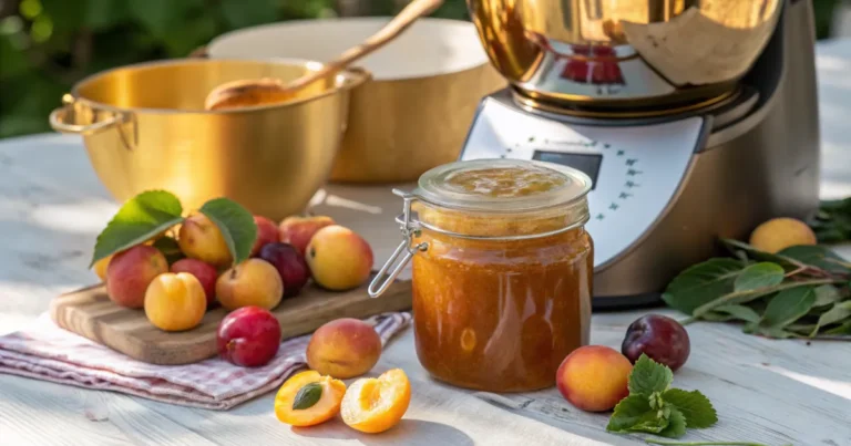 Confiture mirabelle thermomix maison dans un pot, recette facile