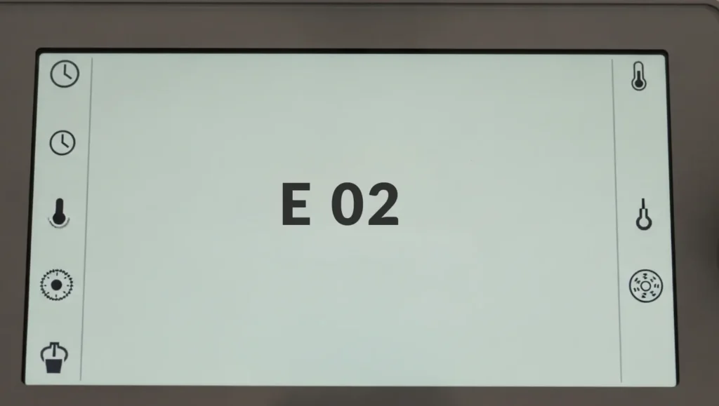 Signaux d'alarme du Thermomix TM31 : fuite d'eau, erreur E02 sur l'écran et bruit de couteau